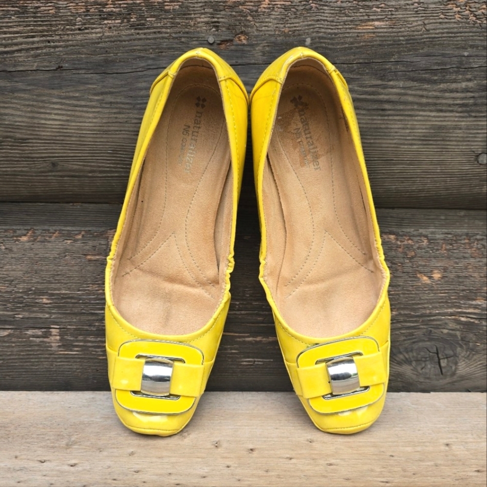 Naturalizer N5 Comfort Voylan Y2K Indie Sleaze Sqaure Toe Buckle Flats 7.5M - Picture 6 of 16